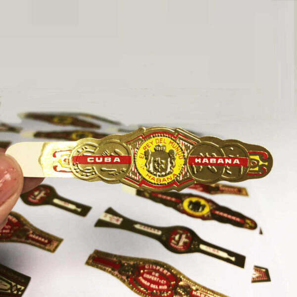 snow mountain gold foil stamping edge cigar ring label ring wrap display