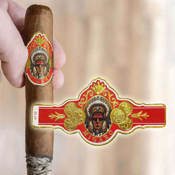 luxury custom cigar band label printing for premium packaging front view